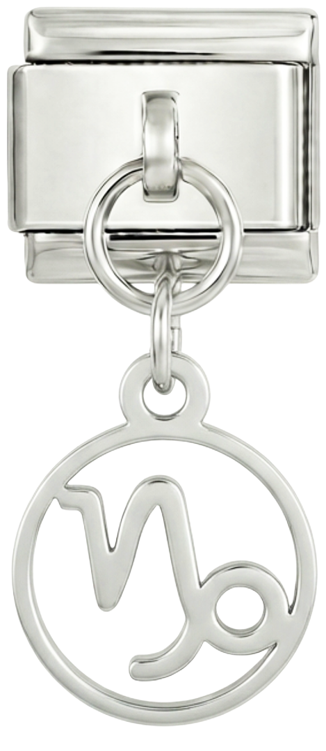 Capricorn Sign, on Silver