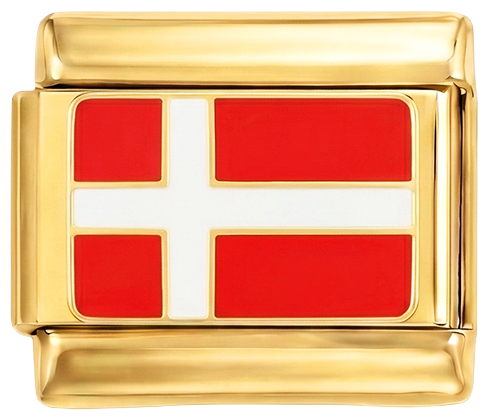 Dansk flagg, på gull