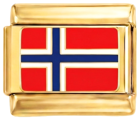 Norges flagg, på gull