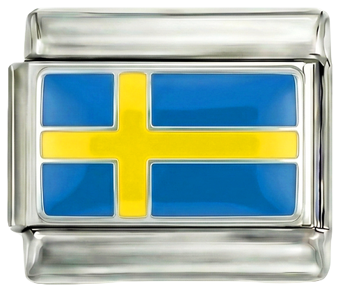 Sveriges flagg, på sølv