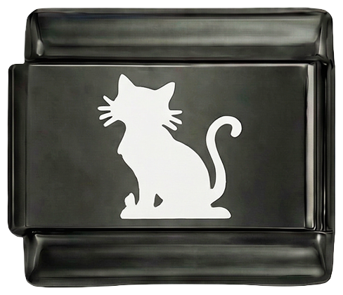 White Cat on Black Charm