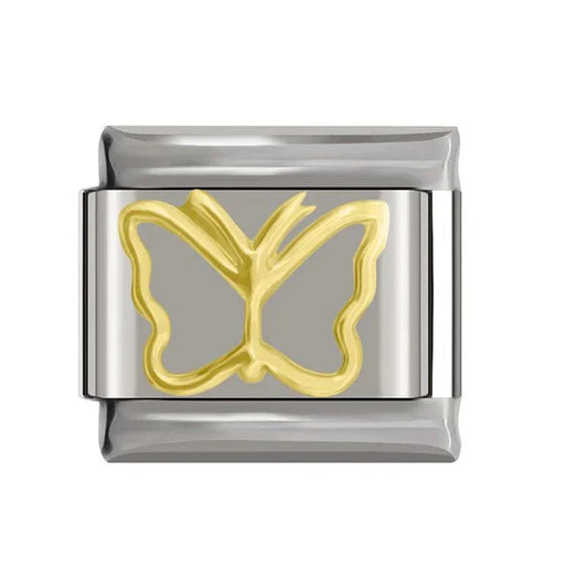 Butterfly in Gold, on Silver - Charms Official