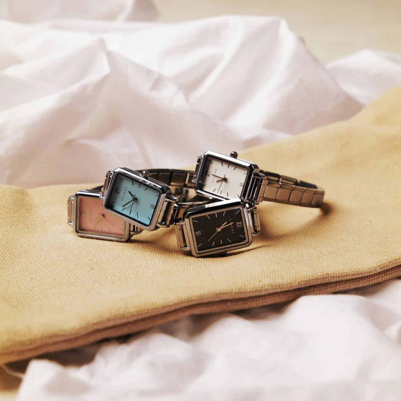 Como – Sølvutgave med blå urskive