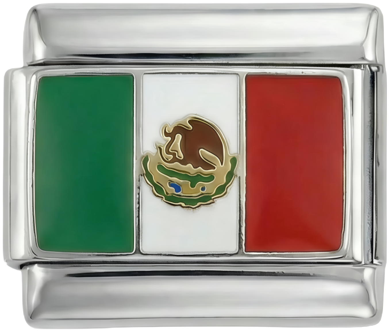 Mexicos flagg, på sølv