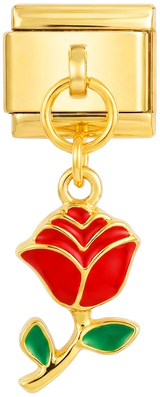 Rose with Stem Hanging on Gold - rose-with-stem-hanging-on-gold.png