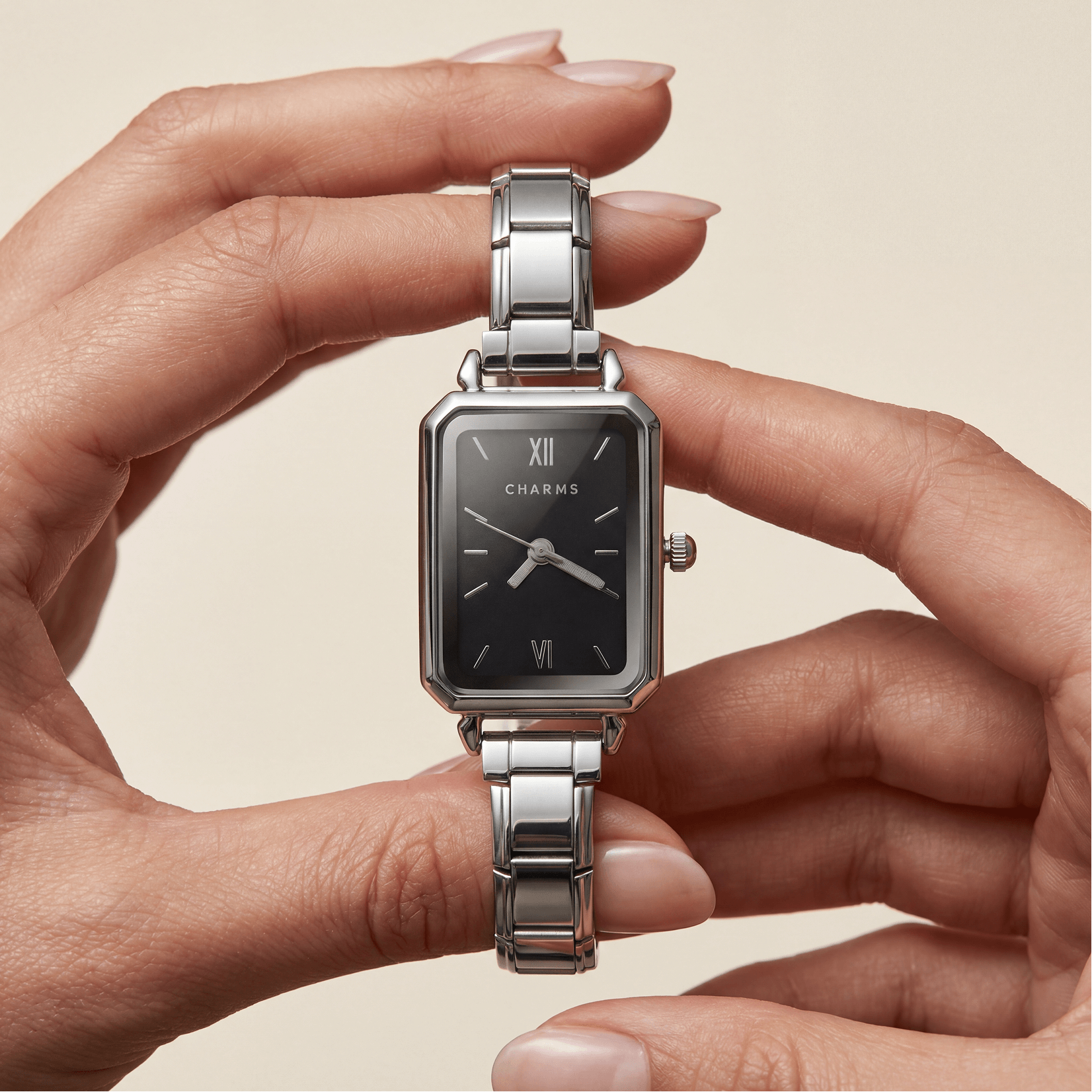 Como – Sølvutgave med svart urskive