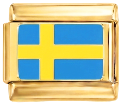 Legges til - Sveriges flagg på gull