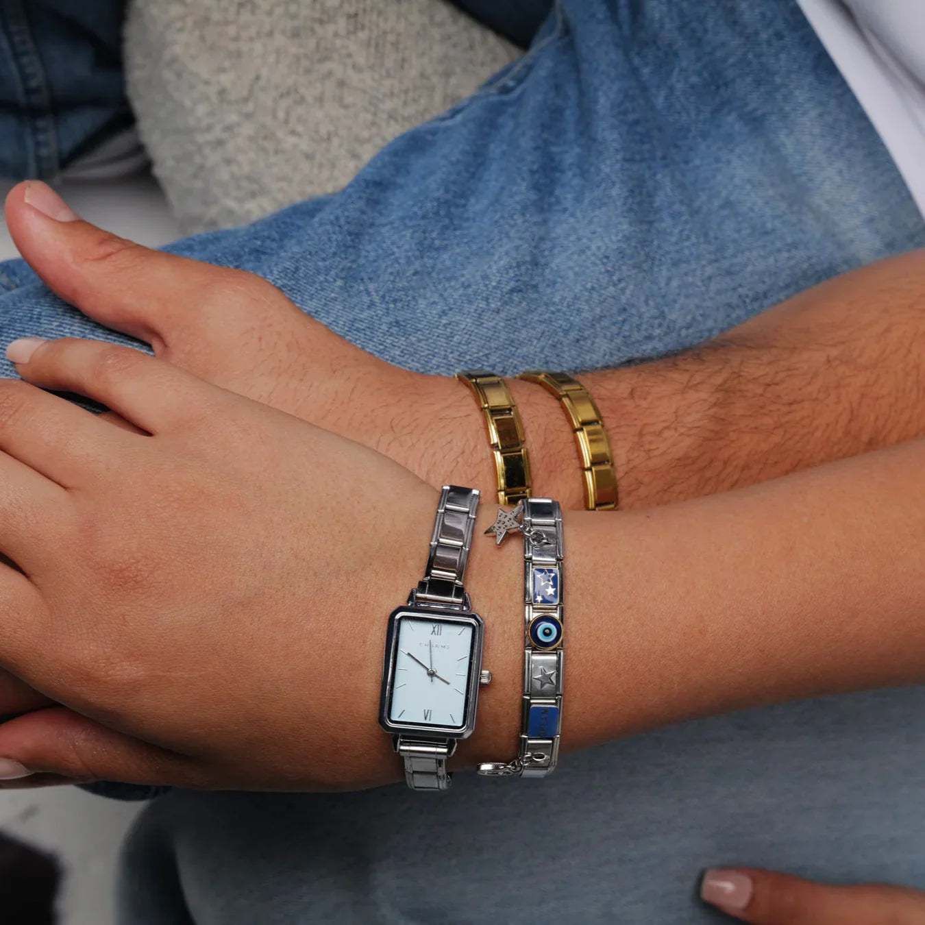 Como – Sølvutgave med blå urskive