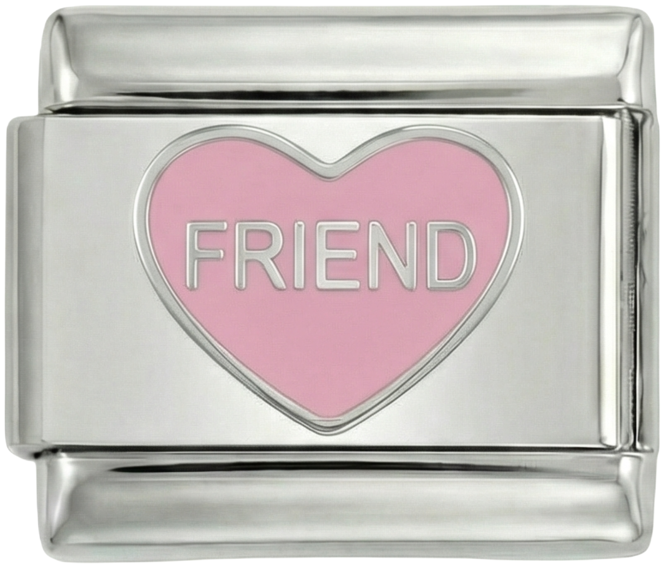 Pink Heart, BEST, on silver - pink-heart-friend-on-silver.png