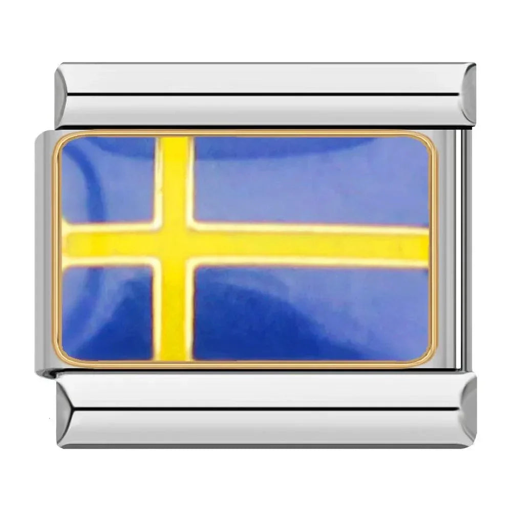 Sveriges flagg, på sølv