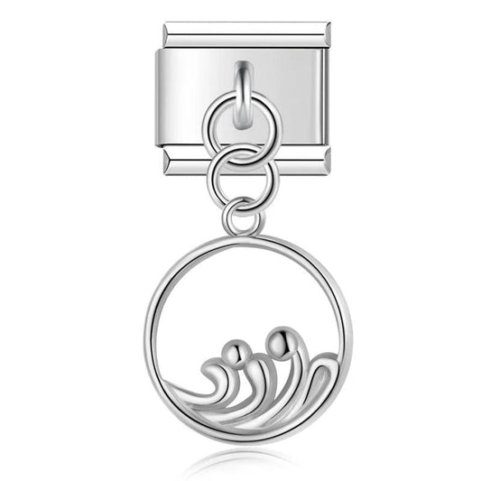 Wave, on Silver - Charms Official